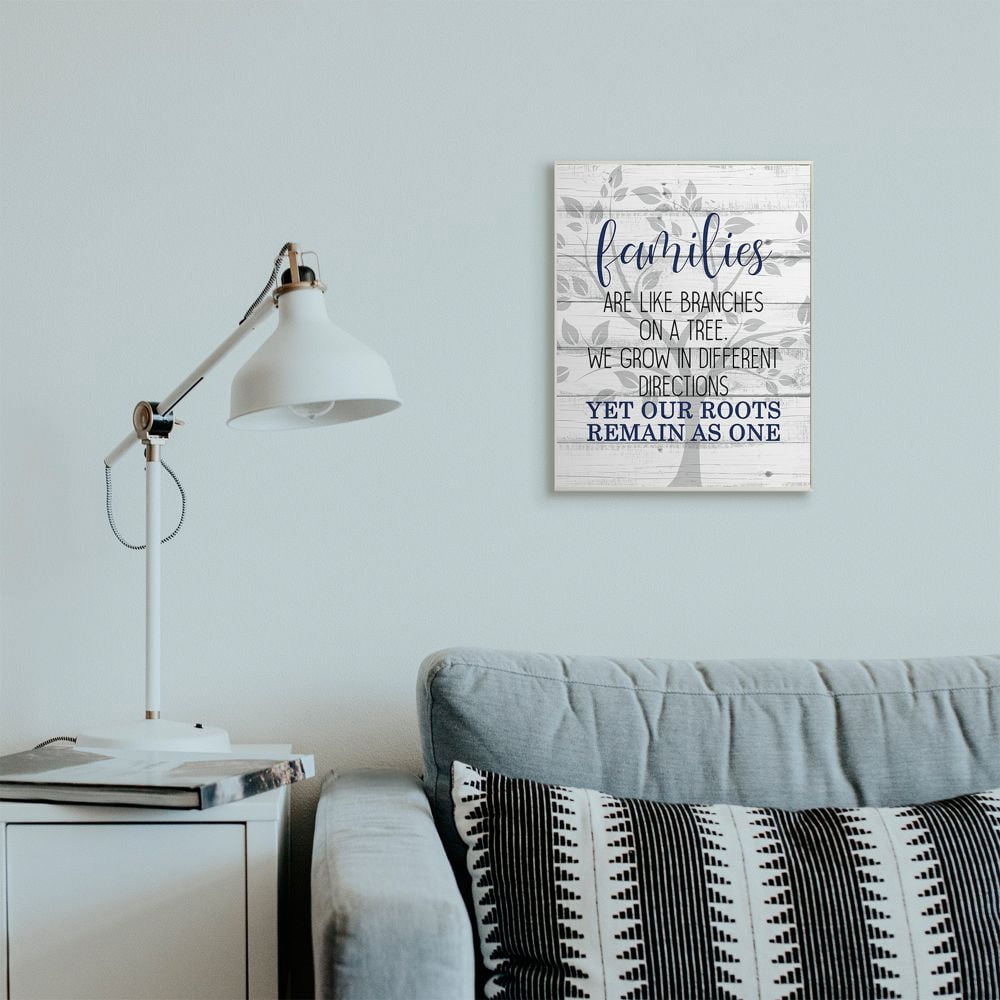 Stupell Industries Family Branches and Roots Phrase Tree Growth Inspiration Graphic Art Unframed Art Print Wall Art, 13x19, by Kim Allen