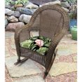 thumbnail image 3 of Jordan Manufacturing 19" x 19" Zealand Midnight Green Leaves Square Tufted Contoured Outdoor Wicker Seat Cushion (2 Pack), 3 of 14