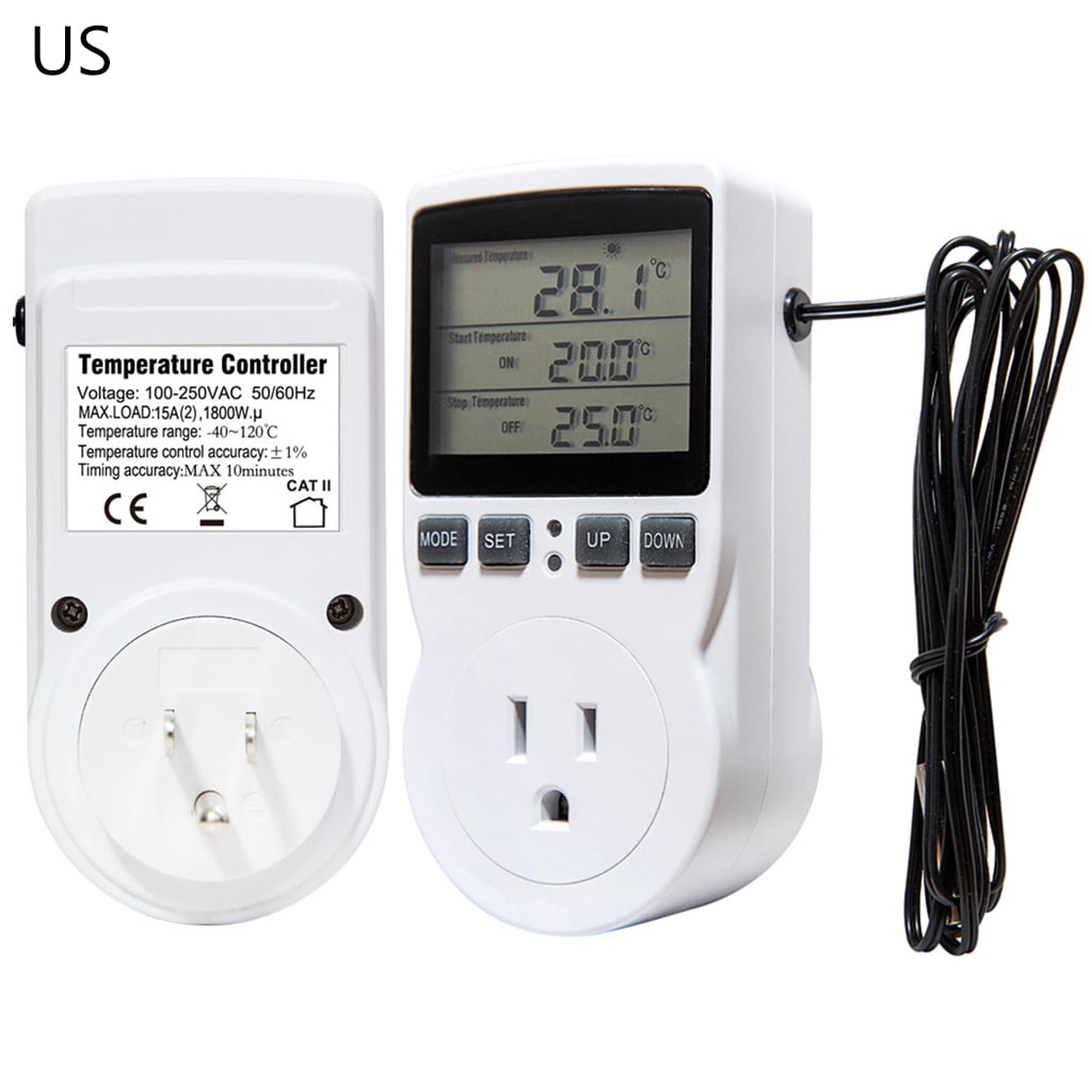 Adjustable Electronic Thermostat Digital Temperature Controller with Universal Socket UK Plug