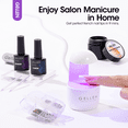 thumbnail image 4 of Gellen French Tips Gel Nail Kit - 240 Pcs Brown Long Square, Salon Acrylic Fake Nail Kits Including Gel Top Coat and Base Coat, UV Lamp, Solid Nail Glue Gel, Nail Charms for French Tip Manicure, 4 of 10