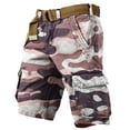 thumbnail image 5 of WTOBBY Men's Summer Work Shorts in Camouflage Pattern, Loose and Casual, Large Size Featuring Multi-Pocket Design, 5-Inch Length Shorts Without Belt, Durable and Stylish,Watermelon Red L, 5 of 5