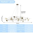thumbnail image 7 of SJIGUANGZ Modern White Chandelier,Contemporary Large Gold Chandeliers with Ceramic Ginkgo Leaves,Brass Pendant Light Fixtures Ceiling Hanging Lamp for Living Room Kitchen Dining Room Bedroom 10 Light, 7 of 7