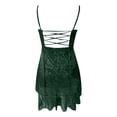 thumbnail image 4 of Womens Strapless Sparkly Green Dress Carnival Dress Sequin Holiday Dress, 4 of 5