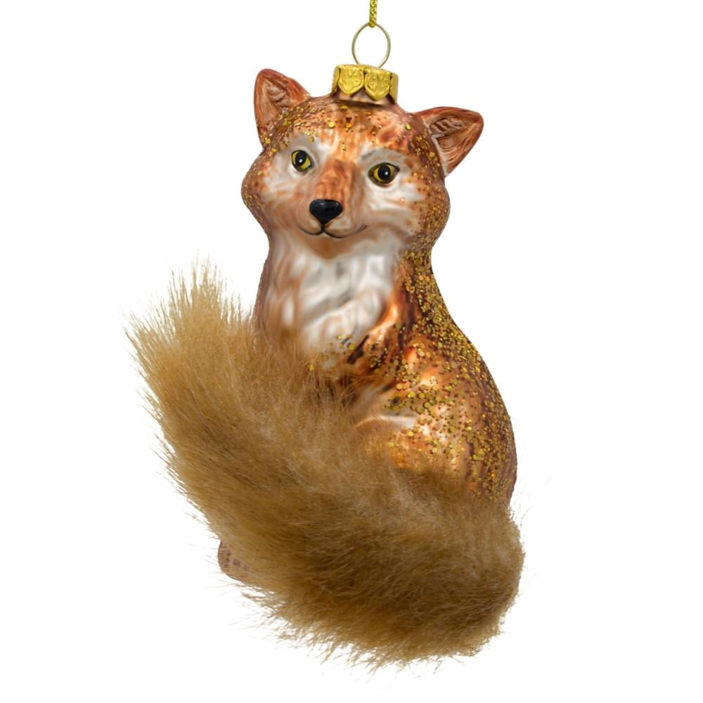 BestPysanky Wild Fox Glass Christmas Ornament