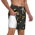 thumbnail image 2 of Kdxio Bumblebee Print Men'S Swim Trunks With Compression Liner 7 Inch Inseam Quick Dry Swim Shorts, 2 of 7