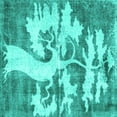 thumbnail image 1 of Ahgly Company Indoor Square Persian Turquoise Blue Traditional Area Rugs, 6' Square, 1 of 4
