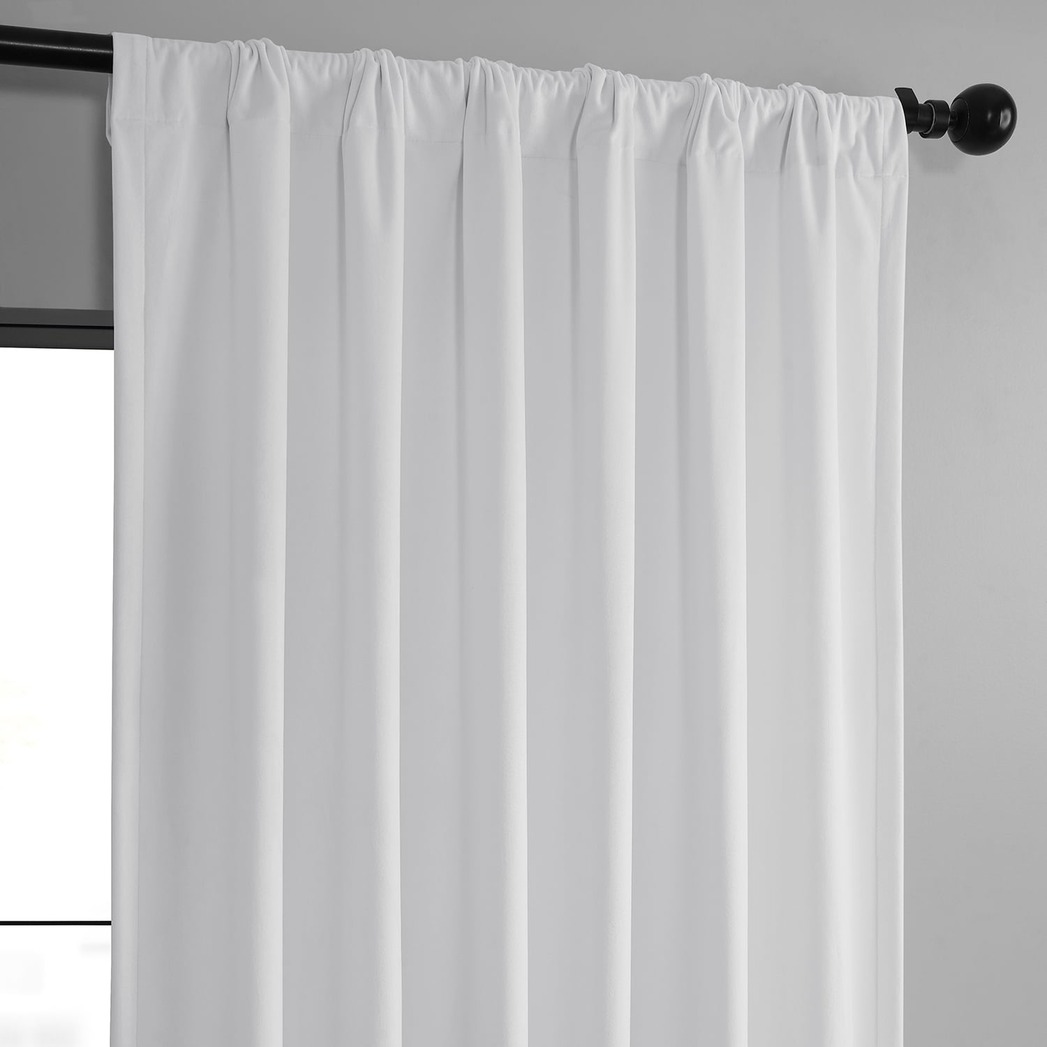 HPD Half Price Drapes Basic Deluxe Velvet Room Darkening Curtains with Rod Pocket - 2 Panels Set - Window Curtains for Living Room & Curtains for Bedroom, 50W X 120L, White