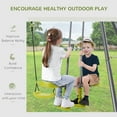thumbnail image 3 of HOMCOM 3 in 1 Kids Swing Set, Double Face to Face Swing Chair & Glider Set, Climbing Ladder A-Frame Outdoor Heavy Duty Metal Swing Set for Backyard Playground, 3 of 9
