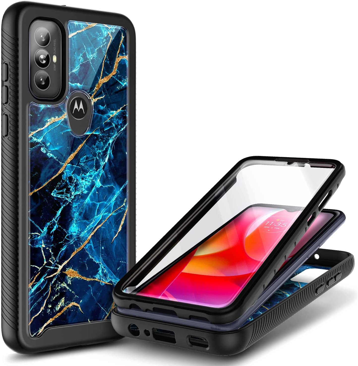 Nagebee Phone Case for Motorola Moto G Power 2022 with [Builtin Screen