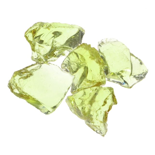 Uxcell Fire Glass for Fire Pit, 1.97"-3.15" High Luster Reflective Glass Rocks, Olive Green