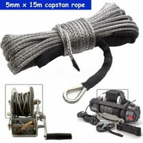 ATV UTV High Strength Synthetic Winch Line Cable Rope Tow Cord with Sheath Gray