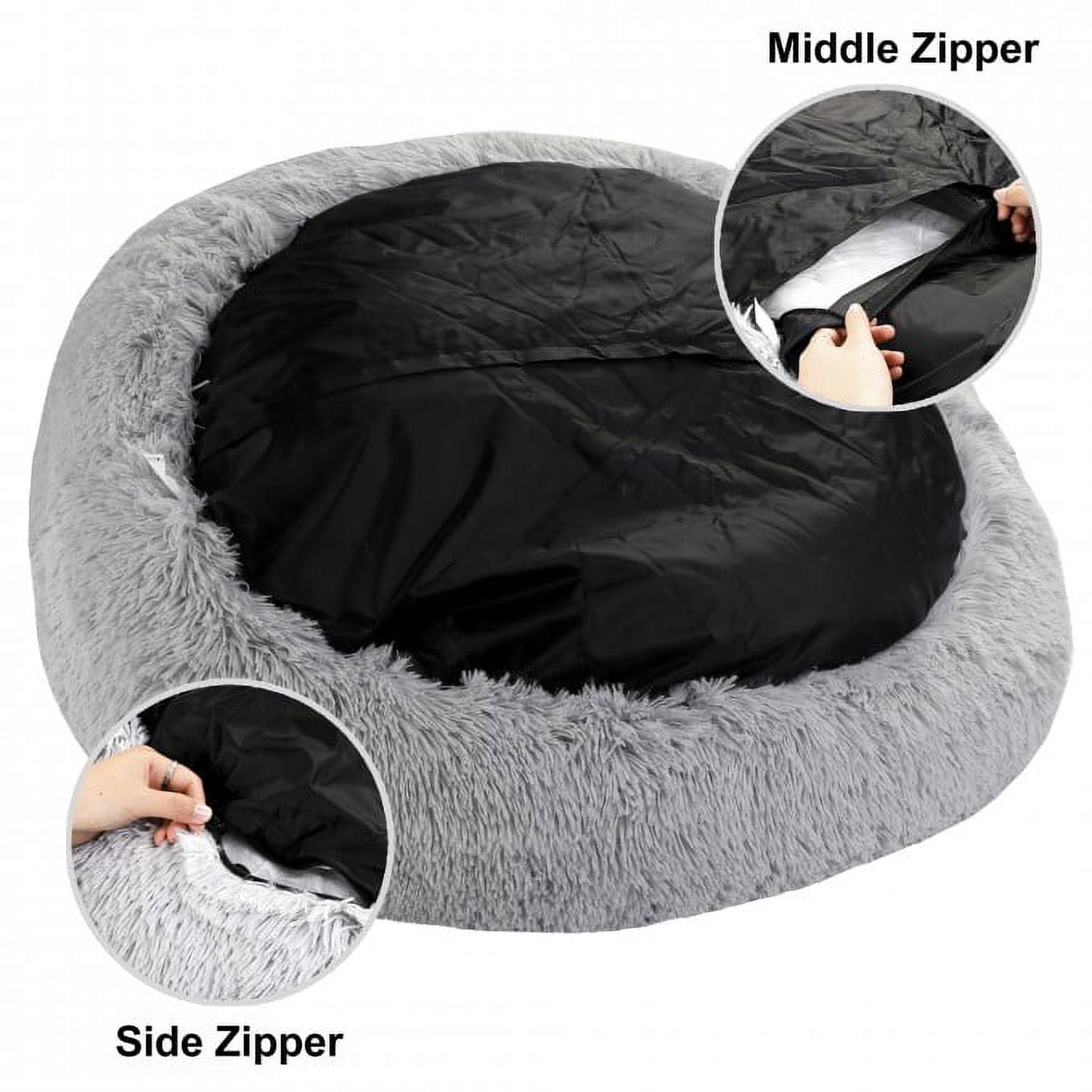 ZENY 30" Calming Ultra Soft Shag Faux Fur Dog Bed for Medium Small Dogs and Cats