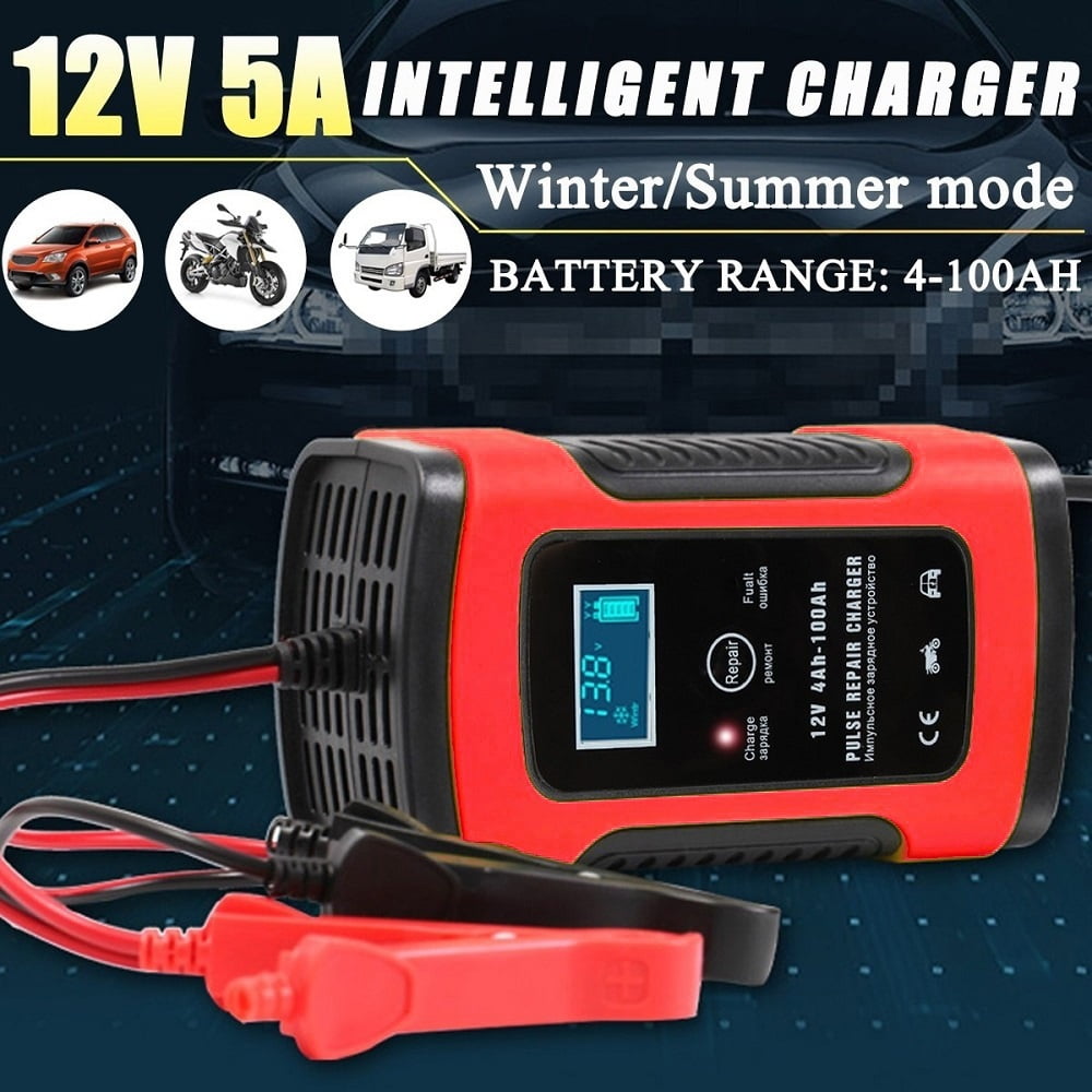 LCD Intelligent Car Battery Charger 5 Amp Pulse Repair Starter 12V AGM/GEL New 