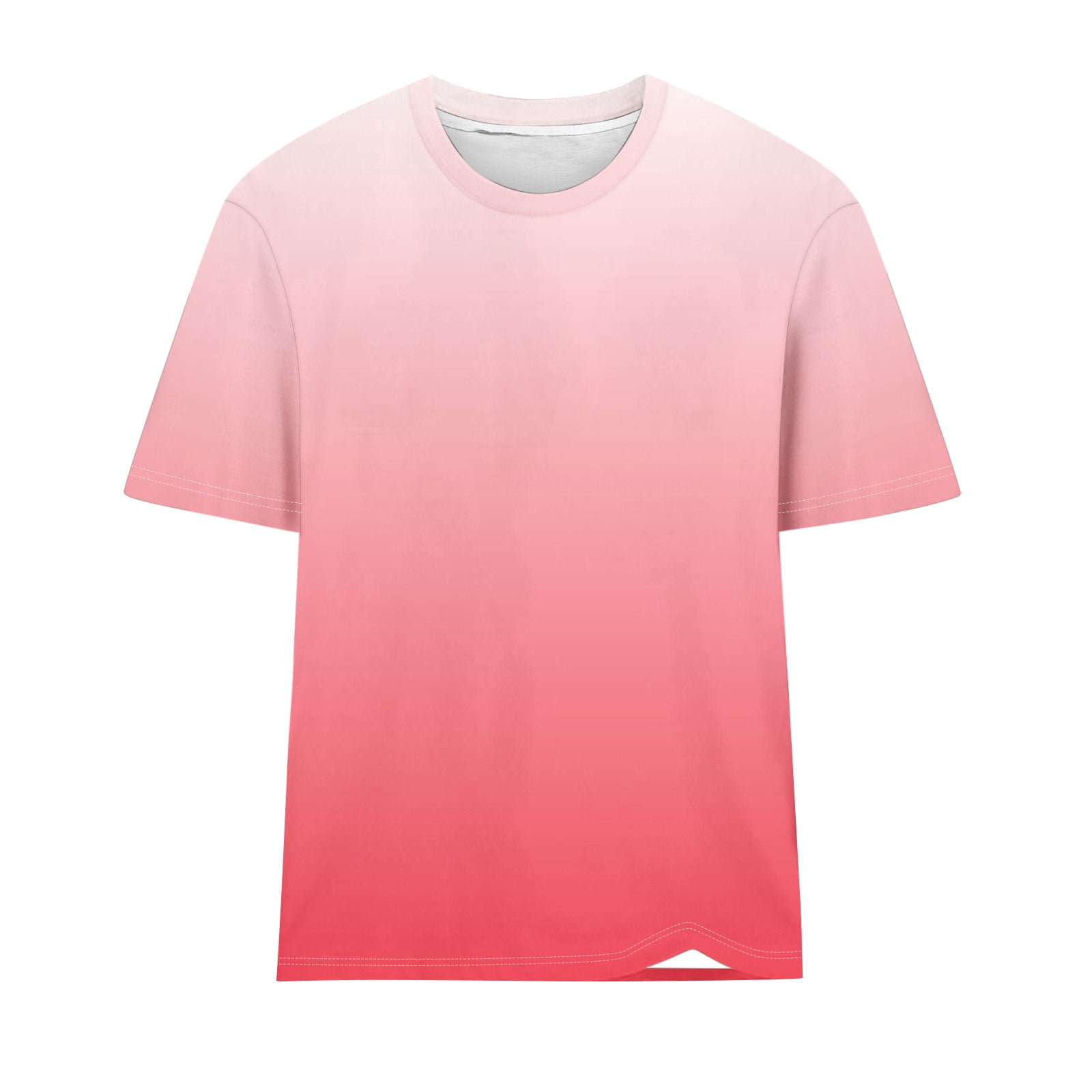 Womens Round Neck Short Sleeve Cute T Shirts Gradient Color Summer Tops 2026 Casual Loose Tees Hot Now Beach Vacation