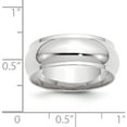 thumbnail image 3 of 14K White Gold 14Kw 8mm Half Round With Edge Band Size 8 Made In United States whre080-8, 3 of 5