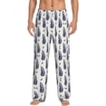 thumbnail image 2 of Goofa Blue Leaves Printed Soft Pajama Pants for Men, Wide Leg Comfy Casual Lounge Yoga Pants-Medium, 2 of 9