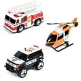 thumbnail image 4 of Maxx Action Mini Rescue Vehicles, 3-Pack Assorted Toy Firetruck, Police SUV & Helicopter, Children Ages 3 and up, 4 of 5