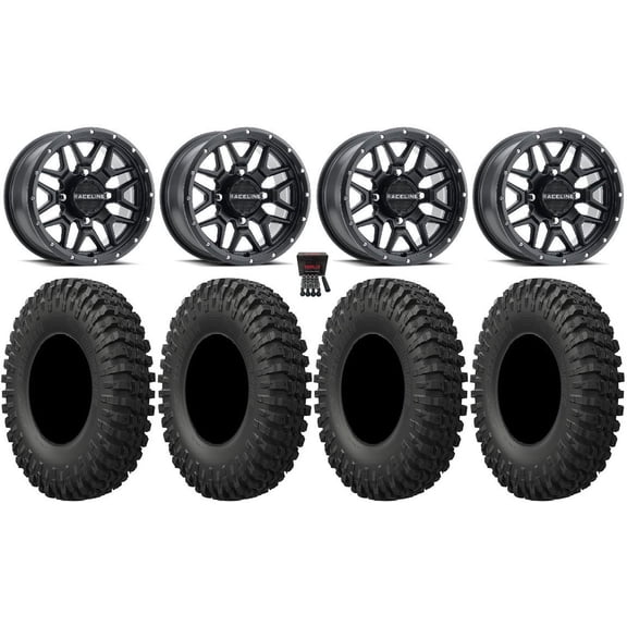 Raceline Krank 15" Wheels Black 32" MotoCrusher Tires Polaris RZR XP 1000 / PRO XP / Ranger XP 900/1000