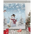 thumbnail image 4 of Christmas Shower Curtains for Bathroom Snowman Shower Curtain with Hooks, Christmas Tree Waterproof Polyester Blue Shower Curtain Set, 84inch Extra Long Winter Holiday Bathroom Curtains Decoration, 4 of 5