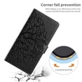 thumbnail image 3 of Designed for Google Pixel 9a Wallet Case, Girls Women Flip Folio Cover with Embossed PU Leather Kickstand Function Card Holders Slots Wrist Strap Magnetic Closure Phone Case Cover, Black, 3 of 6