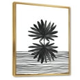 thumbnail image 3 of Designart 'Black and White Striped Under Tropical Leaf II' Modern Framed Canvas Wall Art Print, 3 of 5