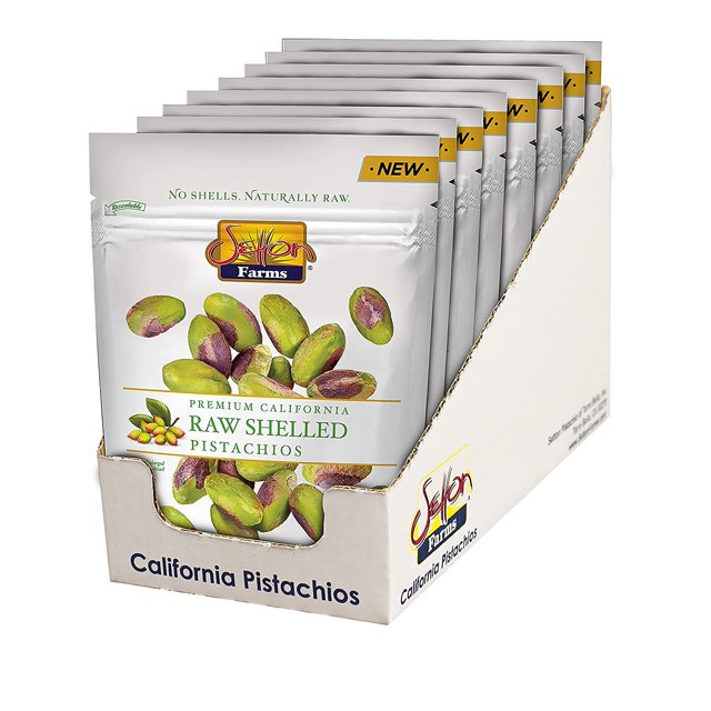 Pistachios, 8 Pack of Naturally Raw Shelled Pistachios, Multipack of Raw No Shell Pistachio Nuts, 5oz Resealable pouches, Non-GMO Project Verified, Gluten Free, Vegan, Kosher, 5 Ounce (Also