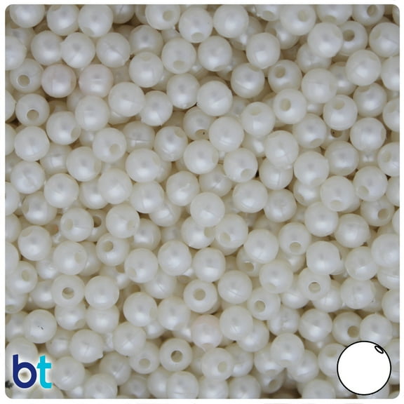 BeadTin Bridal Pearl 5mm Round Plastic Beads (700pcs)