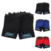 Gelikeya Fingerless Gloves for Kids Size 6-12 Red, Solid Color Rock Climbing Gloves Red 6-12 Years