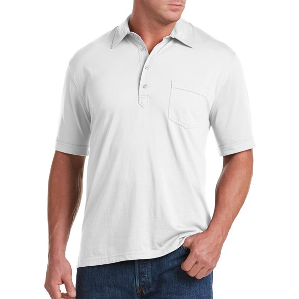 Harbor Bay by DXL Big and Tall Men's Golf Polo Shirt, White, 8XL