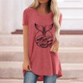 thumbnail image 2 of Pompotops T-Shirt Long à Manches Courtes Col Rond Imprimé Décontracté pour Femmes, 2 of 5