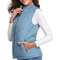 thumbnail image 6 of Leesechin Women Long Vest Solid Color Sleeveless Hood Winter Puffer Vest Outwear, 6 of 8