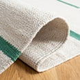 thumbnail image 5 of SAFAVIEH Montauk Oswald Geometric Striped Cotton Area Rug, Ivory/Dark Green, 6' x 6' Round, 5 of 8
