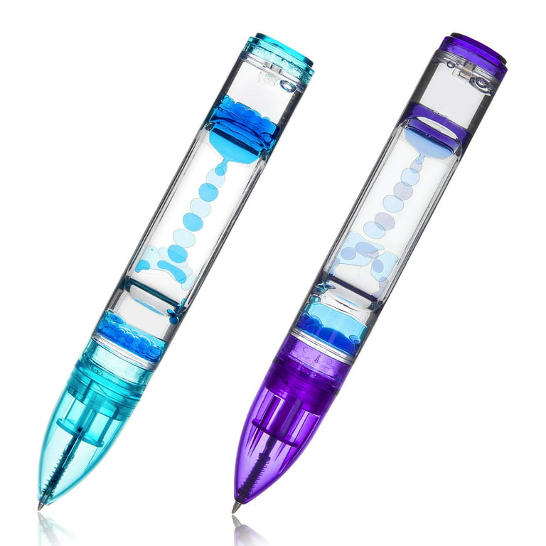 YUE ACTION Liquid Motion Timer Pen 2 Pack / Liquid Timer Pen / Multi  Colored Fidget Pen for for Office Desk Toys, Novelty Gifts ,Novelty Toys