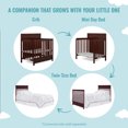 Dream On Me Harbor Full Panel 4 in 1 Convertible Mini Crib, Espresso