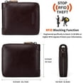 thumbnail image 2 of Cartera de Cuero Genuino para Hombre con Zíper, RFID, Segura, de Gran Capacidad, Doble Pliegue, Multi-tarjeta, Carteras de Cuero para Hombre y Monedero, 2 of 7