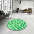 thumbnail image 4 of Ahgly Company Machine Washable Indoor Round Transitional Lime Mint Green Area Rugs, 5' Round, 4 of 7