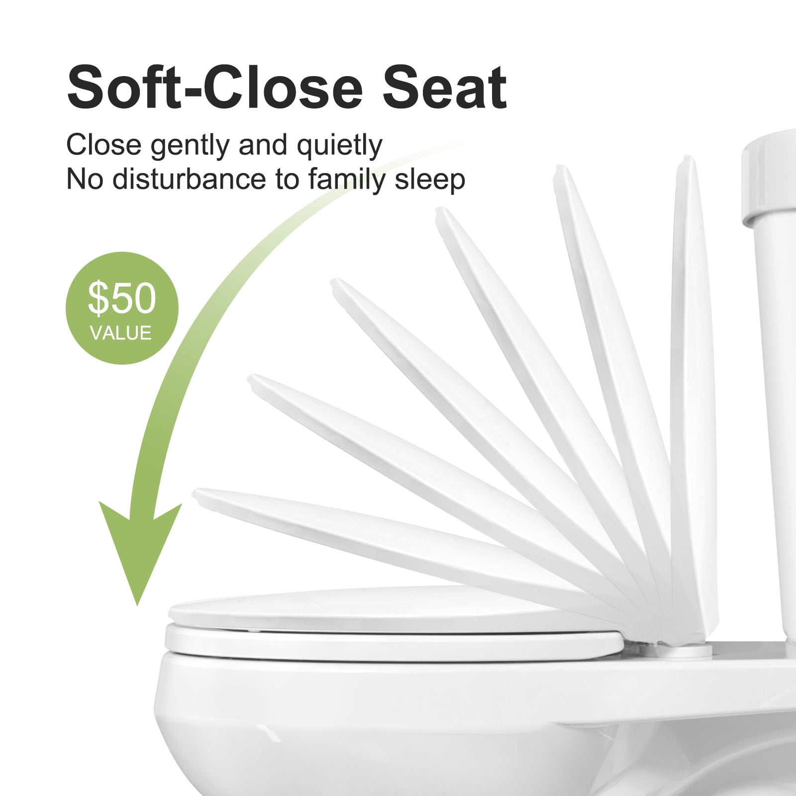 HOROW HWTT-R01D 1.28 GPF Two-Piece Round Chair Height Floor Mounted Toilet, Elongated Comfort Bathroom Toilet, Power Flush, White