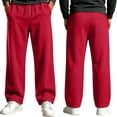thumbnail image 5 of RJMDKXZ Mens Sweatpants Fleece Baggy Wide Leg Oversized Casual Elastic Waist Drawstring Trouser with 4 Pockets, 5 of 7