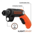 thumbnail image 2 of Destornillador Inalámbrico BLACK + DECKER BDCSFL20C Recargable Luz LED 4V MAX Compacto Ligero Negro y Anaranjado BLACK+DECKER BDCSFL20C, 2 of 2