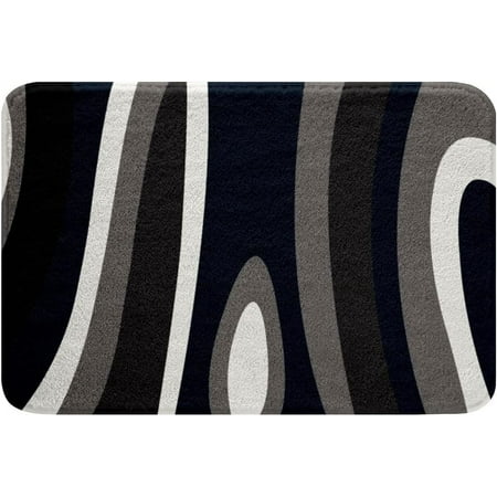 

White Gray Black Bath Mats Retro Stripes Bathroom Mats Rugs Modern Simple Rug Carpets Floor Mat Bathroom Decorationsches for Kitchen Bedroom Door Mat 24x16 Inch