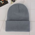 thumbnail image 4 of Beanie Winter for Women Men Boys Girls Crochet Skullies Hat Solid Color Unisex Autumn Knitted Beanies Cap Wild Accessories navy Head 45-60cm, 4 of 6