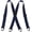 Navy, variant on Men's 4-Clip Suspenders, Men's X-Back Suspenders with Hook Clips, 4 Metal Clip Elastic Wide Suspenders