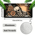 thumbnail image 2 of 1 Pcs 2D Flat License Plate Covers & Frames, Skull with Flowers For Decorative Front, Waterproof For Decoration Aluminum License Plate Covers & Frames Cover For Men Women, 12" X 6", 2 of 7