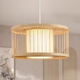 thumbnail image 1 of ZXNYH Rattan Pendant Lights, Large Wicker Chandelier Hand-Woven Boho Pendant Light Rattan Basket Hanging Light for Dining Room Kitchen Island Living Room, 1 of 7