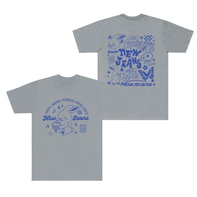 Nouveaux Jeans NJWMX T-shirts Logo Lapin Merch Tee Été Femmes Hommes Mode Décontractée KPOP Manches Courtes