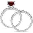 thumbnail image 4 of Everly Women's Garnet 14K White Gold Engagement Ring, 4 of 7