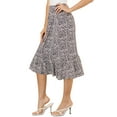 thumbnail image 4 of Unique Bargains Women's Floral Elastic Waist Ruffle High Low Hem Skirts, 4 of 5