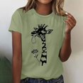 thumbnail image 1 of Nuoqisi T-Shirts pour Femmes Grande Taille à Manches Courtes, Col Rond, T-Shirt Graphique Décontracté, 1 of 6