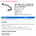 thumbnail image 2 of Upper Radiator Hose - Compatible with 2001 - 2006 Chevy Silverado 2500 HD 6.0L V8 LQ4 VIN U 2002 2003 2004 2005, 2 of 2