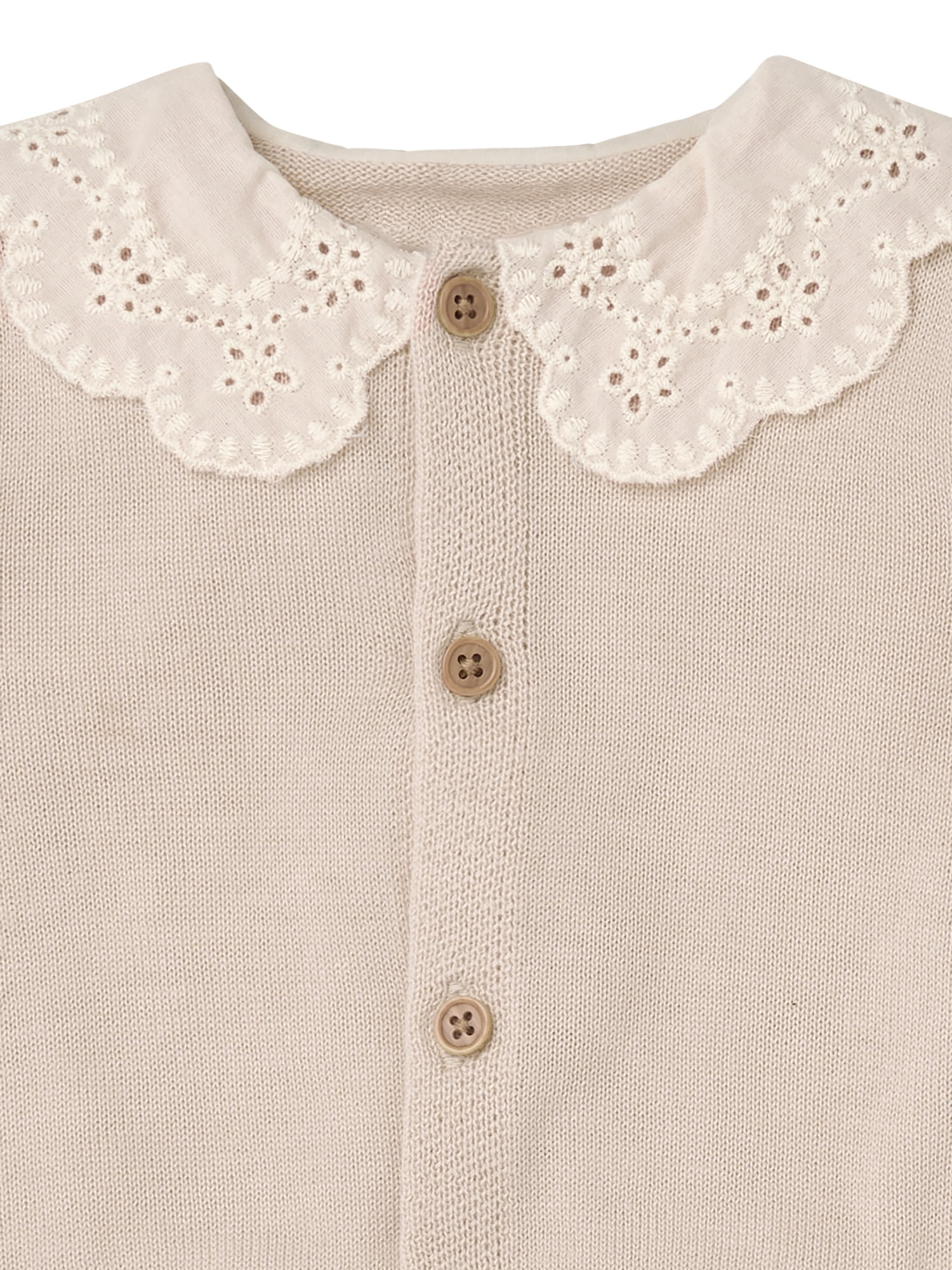 Modern Moments by Gerber Baby Girl Eyelet Collar Sweater, Sizes 0/3 Months - 24 Months